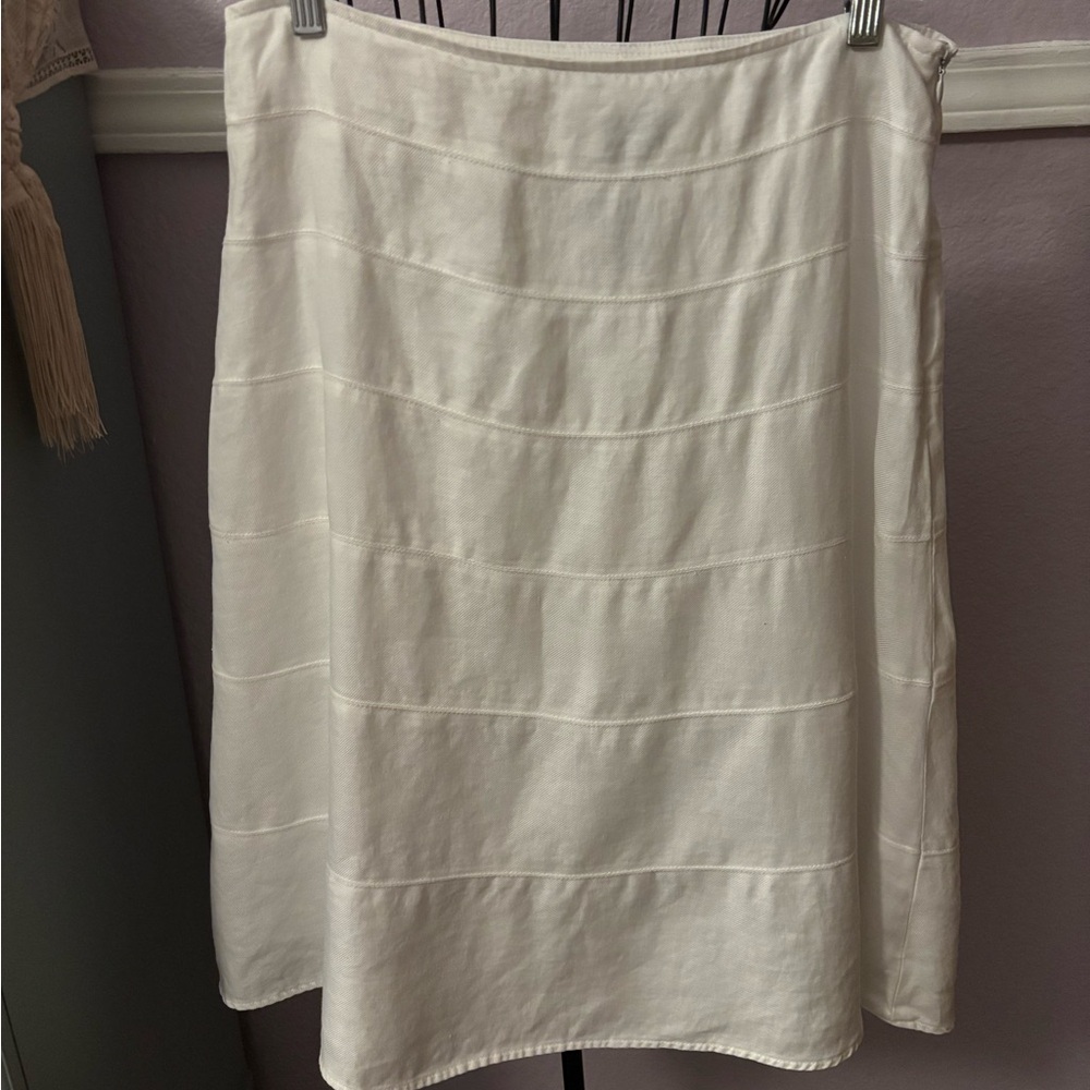 Women’s White Midi A-line Skirt Size 10